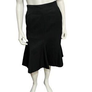Liz Claiborne Black Wool Trumpet Skirt Sz-6